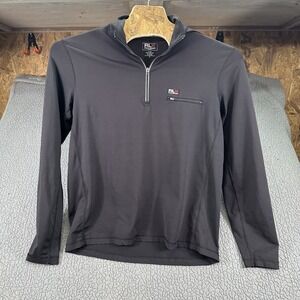 Mens Ralph Lauren RLX 1/4 Zip Pullover Large L Black Long Sleeve Golf